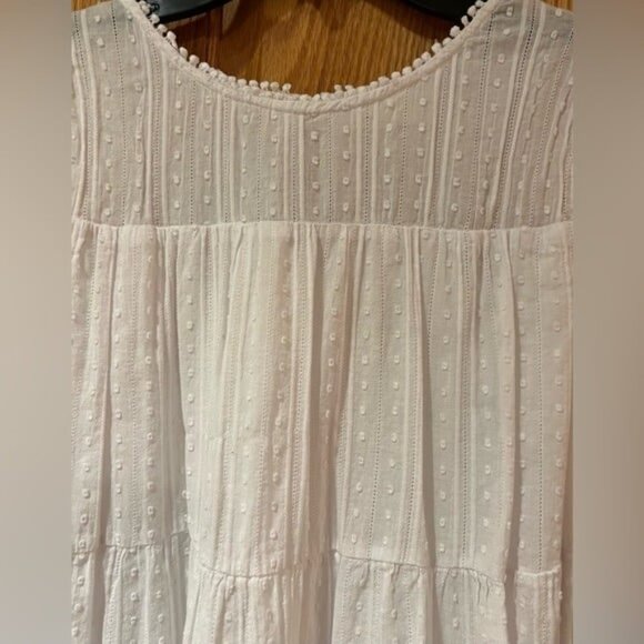 Urban Outfitters Cotton White Swiss Dot Swing Lined Boho Mini Dress Size XS - Picture 3 of 10